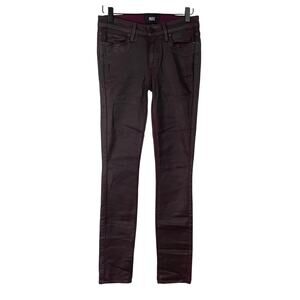 Paige Wine Luxe Coating Verdugo Ultra Skinny Jeans - Size 27 - Burgundy Women's